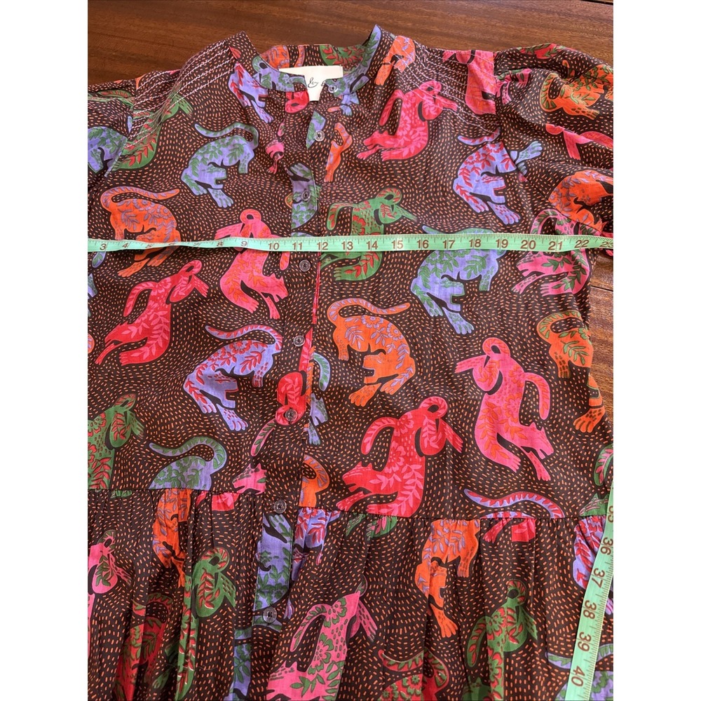 Women’s Mini Dress with Multicolor Animal Print - Brown Base - Picture 7 of 9